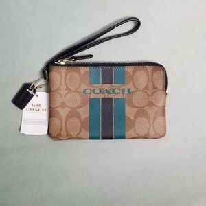 Coach Varsity Stripe Wristlet